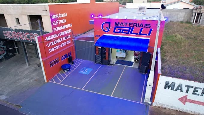 Vista aérea da loja Materiais Galli